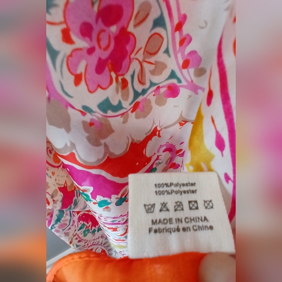 Pretty Persuasions women's OS orange paisley cover-up caftan NWT b… - Picture 7 of 7